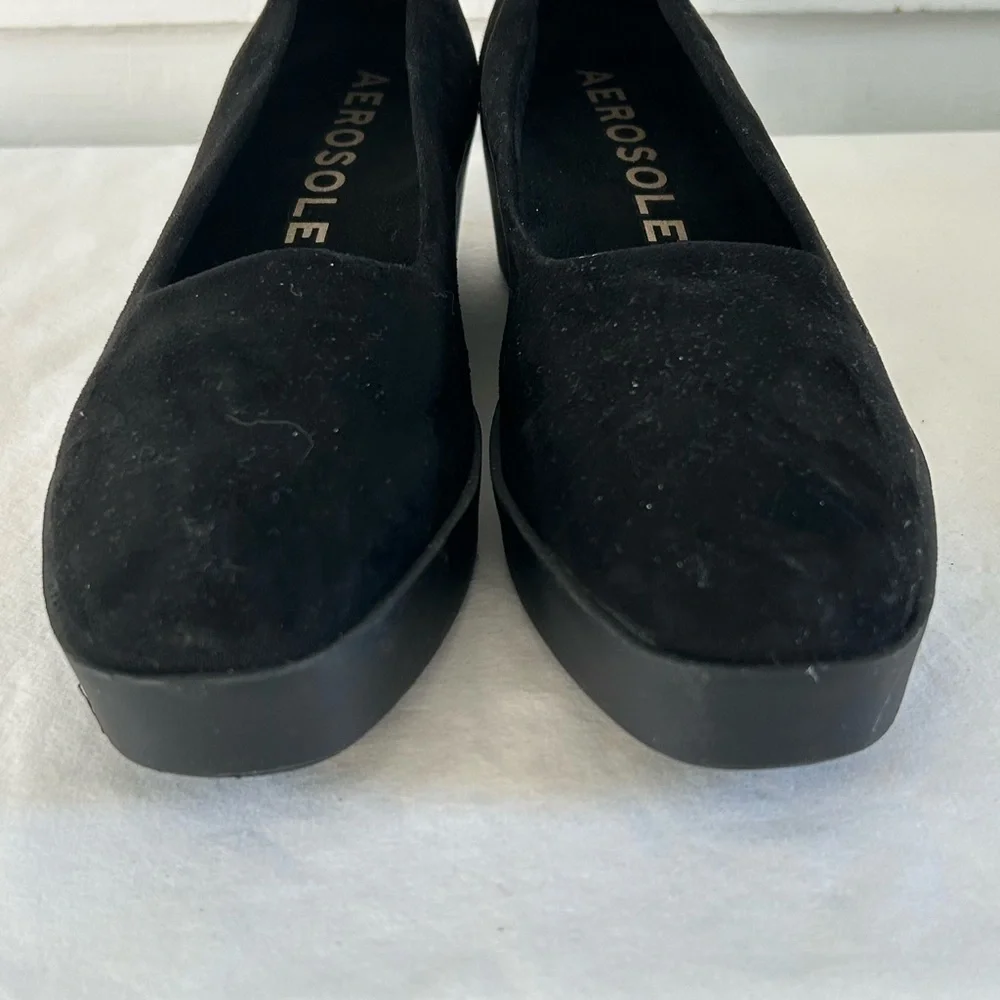 AEROSOLES Black Cowley Wedge Slip -On  Women's  Sz 10